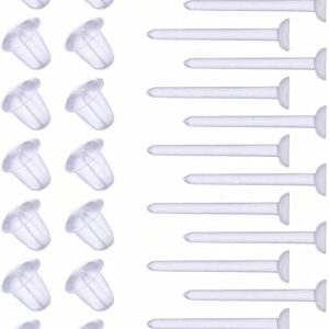 Plastic Earrings,Clear Earrings Clear Post Earring Posts and Backs Silicone Stud 100 Pairs Back Blank Pins Stud…-0
