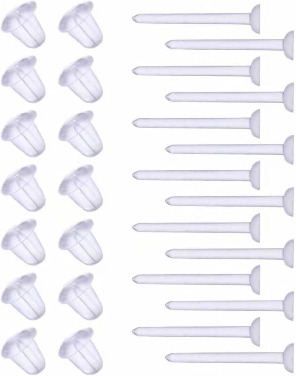 Plastic Earrings,Clear Earrings Clear Post Earring Posts and Backs Silicone Stud 100 Pairs Back Blank Pins Stud…-0