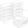 BENECREAT 12 Packs Rectangle PP Plastic Container Box, 3x2x0.8inch Bead Storage Organizer Box, Dustproof Case with Hinged Lid for Cards, Beads and Craft Supplies-0