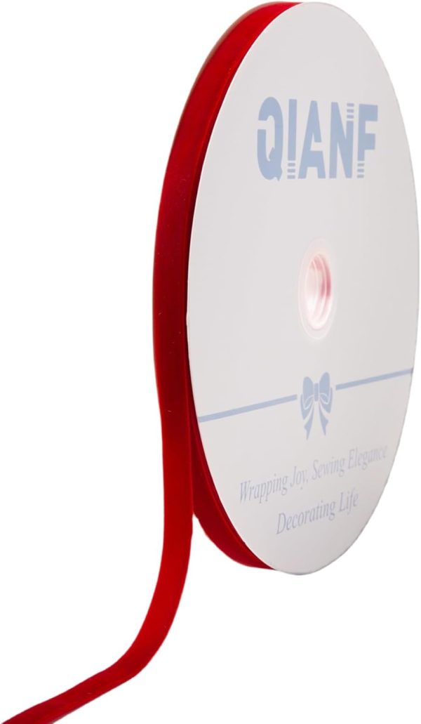 Vintage Red Velvet Ribbon, 3/8 Inch X 25Yd-0