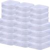 Rocutus 24 Pack Small Clear Plastic Storage Containers with Lids,Beads Storage Box with Hinged Lid for Beads,Earplugs,Pins, Small Items, Crafts, Jewelry, Hardware (2.9x2.9 x1 & 2.1x2.1 x0.8 Inches)-0