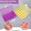 Opret 15 Girds SMALL Jewelry Organizer Earring Storage(4 Pack), Bead Organizer Box, Plastic Container with Adjustable Dividers for Crafts Jewelry Screws Fishing Tackles Small Items, Size 6.9×3.9×0.9in-3