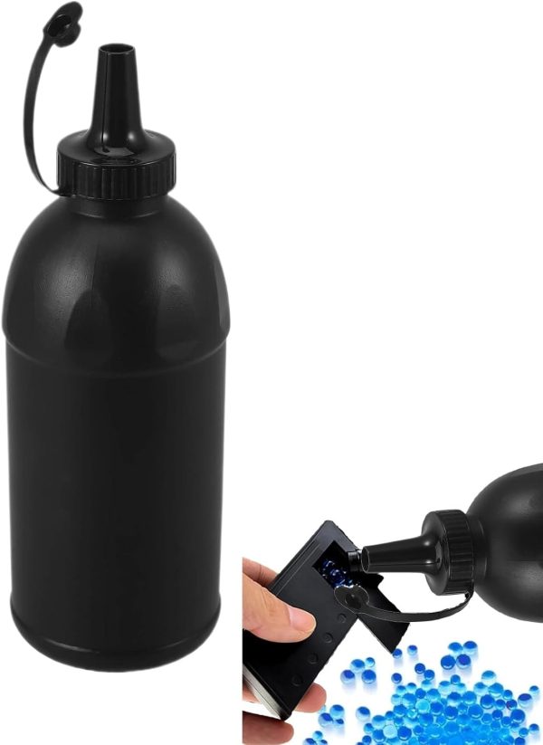 800ml Bullets Beads Bottle: Plastic Gel Ball Holder Black Refill Container Liquid Toy Bead Holder Outdoor Game Accessories-0