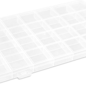 28 Grids Plastic Organizer Box with Dividers for Crafting, Storage Container for Beads & Charms & Accessories(2-Pack)-0