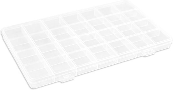 28 Grids Plastic Organizer Box with Dividers for Crafting, Storage Container for Beads & Charms & Accessories(2-Pack)-0