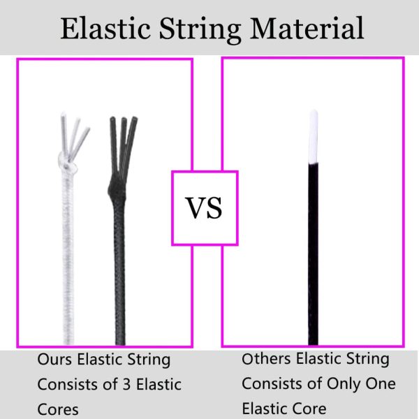 Elastic String for Bracelets, 2 Rolls 1 mm Sturdy Stretchy Elastic Cord for Jewelry Making, Necklaces, Beading Black and White-2