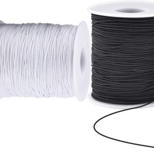 Elastic Cord for Bracelets, 2 Rolls 1 mm 330 Feet Sturdy Bracelet String, Stretchy Elastic String for Jewelry Making, Necklaces, Beading-0