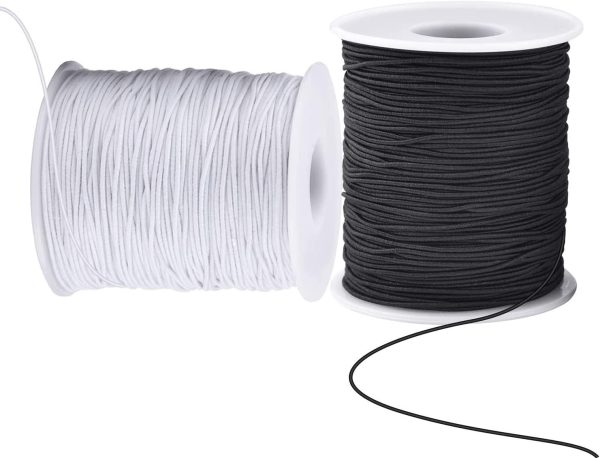 Elastic Cord for Bracelets, 2 Rolls 1 mm 330 Feet Sturdy Bracelet String, Stretchy Elastic String for Jewelry Making, Necklaces, Beading-0