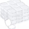 Plastic Beads Storage Containers - Mini Clear Square Box Empty Case with Lid for Earplugs, Pills, Jewelry, Hardware or Any Other Small Craft Gadgets (40 Pieces 1.37 x 1.37 x 0.7 Inches)-0