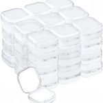 Plastic Beads Storage Containers - Mini Clear Square Box Empty Case with Lid for Earplugs, Pills, Jewelry, Hardware or Any Other Small Craft Gadgets (40 Pieces 1.37 x 1.37 x 0.7 Inches)-0
