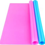 LEOBRO Silicone Mat for Resin Molds, 2 PCS 15.7" x 11.7" Playdough Mat, Silicone Mats for Crafts, Jewelry Resin Molds Mats, for Resin, Clay, Paint, Blue & Rose Red-0