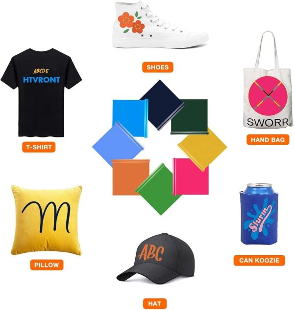 HTVRONT HTV Roll Heat Transfer Vinyl - 12" x 8ft White HTV Vinyl for Shirts, Iron on Vinyl for All Cutting Machine - Easy to Cut & Weed for Heat Transfer Design (White)-1