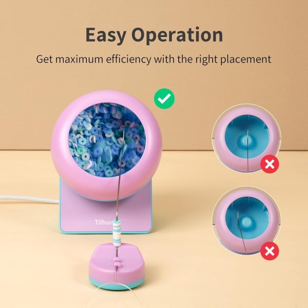 Tilhumt Clay Bead Spinner for Jewelry Making, Automatic Bead Spinner for Clay Beads with 2 Needles and 1 Thread, Electric Bead Loader for Bracelet, Necklace, DIY Craft (Patent Protection)-3