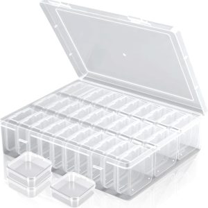 Bead Organizer Box, 31 Mini Clear Jewelry Organizers and Hinged Lid Bead Storage Containers, Ideal for DIY Jewelry Crafts, Screws and Small Parts Craft Storage-0