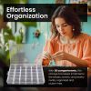 4pack 36 Grids Plastic Clear Organizer Box Bead Storage Containers with Adjustable Dividers for Craft Jewelry Fishing Tackles Parts Storage with 4 Sheets Label Stickers-4