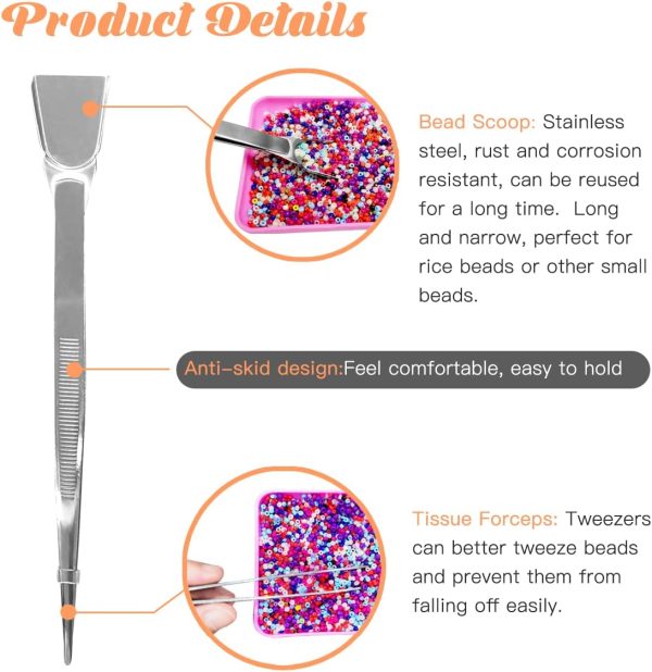 hobbyworker The Third Generation Beading Loom Kit with Seed Beads, Bead Needle,Thread,Needle Threader and Instruction Manual,Bead Looms for Adult Jewelry Beading Supplies-3