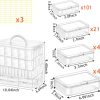 131pcs Bead Storage Container,4Tier-Bead Organizer Boxes And Craft Storage Boxes, Storage Stackable portable box,DIY Jewelry Craft Nails, Bracelets, Jewelry, Diamonds, Pens, (4Tier) 131pcs thread repair kit