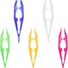Tupalizy 5 Assorted Colors Plastic Beads Tweezers for Beading Projects Craft Tweezers for Handmade DIY Crafts Jewelry Making Adult Family Home Classroom School Use Creative Game Tools (5PCS)-0