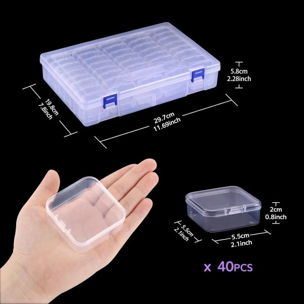 Funtopia 40 Pcs Bead Organizers and Storage, Small Clear Plastic Storage Containers with Lids, Mini Transparent Organizer Boxes for Jewelry, Toys, Beads, Small Parts and Crafts Accessories-3