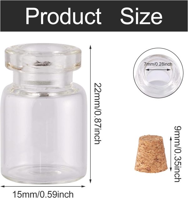 Glass Cork Bottles 20pcs Clear Glass Empty Wishing Bottle Jewelry Bead Containers for DIY Crafts Wedding Gifts Party Favors,2.2x1.5cm-1