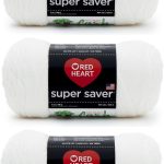 Red Heart Super Saver White Yarn - 3 Pack of 198g/7oz - Acrylic - 4 Medium (Worsted) - 364 Yards - Knitting/Crochet-0