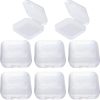 BEIQIYA 6pcs Clear Plastic Ear Plug Cases, 1.8cm Thicken Mini Jewelry Storage Cases, Small Portable Square Bead Storage Box Organizer for Earplugs Necklaces Handicrafts earthquake near me