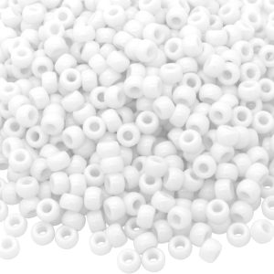 1000Pcs Pony Beads Bracelet 9mm White Plastic Barrel Pony Beads for Necklace,Hair Beads for Braids,Key Chain,Jewelry Making (White)-0