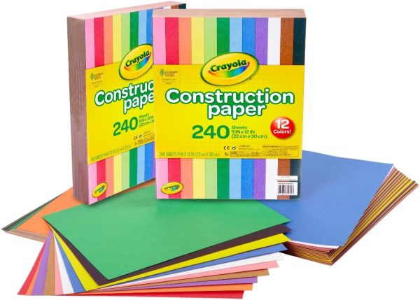 Crayola Construction Paper Bulk Pack (480 Sheets) – 10 Assorted Colors, 9x12, Classroom Arts & Crafts Supplies for Kids, Art Paper for School Projects-0