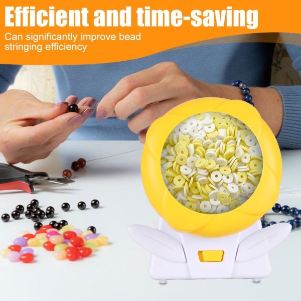 DONGKER Clay Bead Spinner,Automatic Electric Bracelets Beader Machine with Bead Needles & Thread for Bracelets Necklace Jewelry Making-2