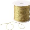 Pengxiaomei 218 Yards/656 Feet Metallic Cord 2 Pcs Spool Metallic Thread Colored Jewelry Thread Colored Craft Gold String Tinsel String Craft Making Cord for Gift Wrapping(0.5mm) cordova