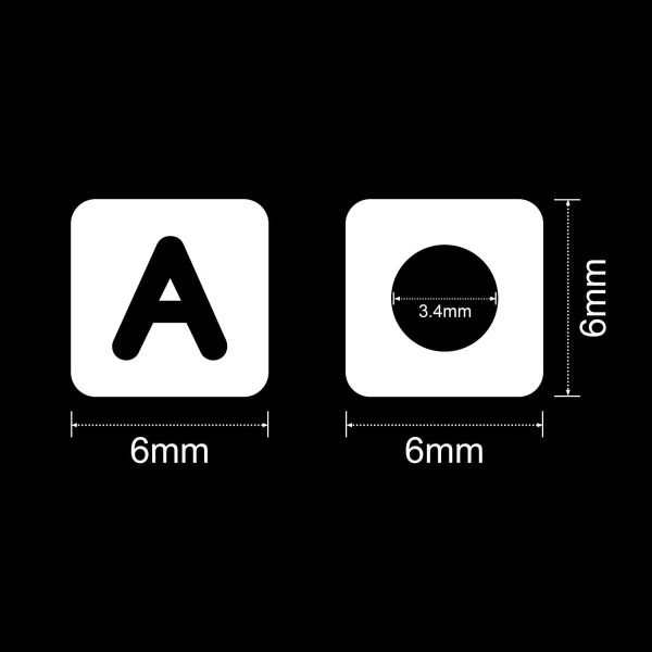 Augshy 700PCS White Letter Beads Alphabet Beads for Making DIY (6mm) pl 700pcs