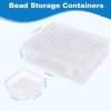 Bead Organizer Box, 60 Pcs Small Clear Plastic Storage Containers with Hinged Lid, Mini Craft Boxes for Beads, Jewelry Making, Diamond Painting, Nail Art, Screws and Small Parts Organization-2