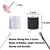 Elastic Cord for Bracelets, 2 Rolls 1 mm 330 Feet Sturdy Bracelet String, Stretchy Elastic String for Jewelry Making, Necklaces, Beading-1