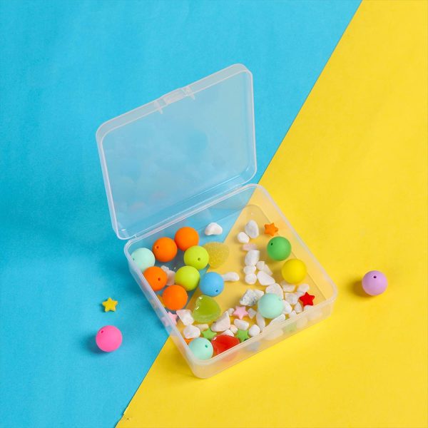 Rocutus 24 Pack Small Clear Plastic Storage Containers with Lids,Beads Storage Box with Hinged Lid for Beads,Earplugs,Pins, Small Items, Crafts, Jewelry, Hardware (2.9x2.9 x1 & 2.1x2.1 x0.8 Inches)-4