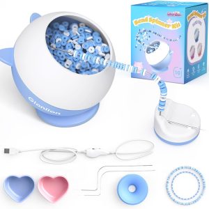 Gionlion Bead Spinner for Beginners, Clay Beads Seed Beads Spinner for Bracelet Making, Electric Bead Spinner for Jewelry Making, Automatic Bracelet Maker with Needles and Funnel,Gifts Toys for Kids-0