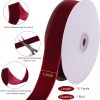 10 Yards Burgundy Velvet Ribbon 1 Inch for Christmas Tree,Dark Red Velvet Christmas Ribbon for Gift Wrapping Crafts Bow Wreath Holiday Decorations (Burgundy)-2