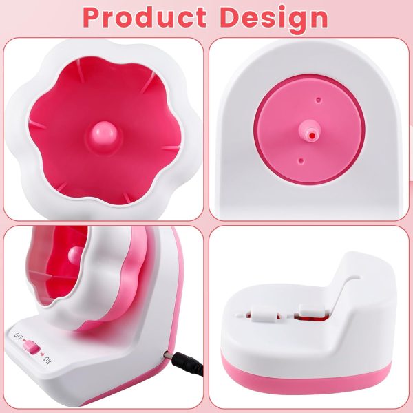 Electric Bead Spinner with Base,Automatically Clay Bead Spinner with 2 Needles Fast Beading Bead Spinner Machine Effortless Electric Bead Bowl Spinner for Jewelry Making DIY Bracelets Necklaces (Pink)-2