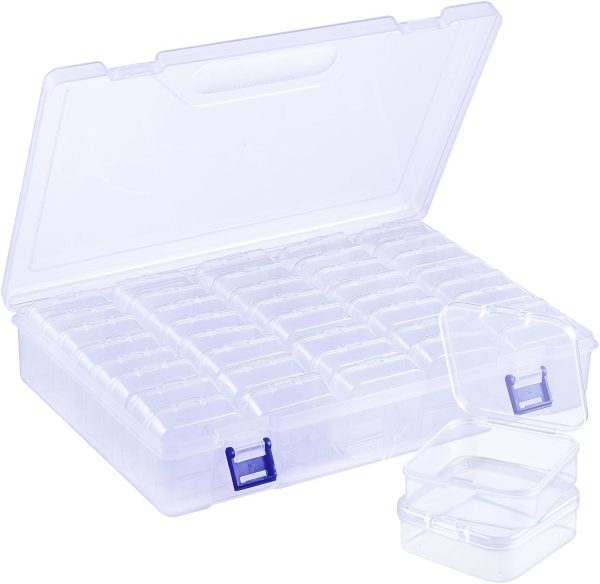 Funtopia 40 Pcs Bead Organizers and Storage, Small Clear Plastic Storage Containers with Lids, Mini Transparent Organizer Boxes for Jewelry, Toys, Beads, Small Parts and Crafts Accessories-2
