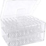 Bead Organizer Box, 60 Pcs Small Clear Plastic Storage Containers with Hinged Lid, Mini Craft Boxes for Beads, Jewelry Making, Diamond Painting, Nail Art, Screws and Small Parts Organization-0