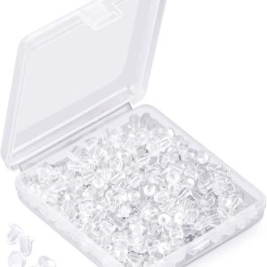 iBayam Silicone Earring Backs Earring Backings 1200 Pcs Soft Clear Ear Safety Back Pads Backstops Clutch Stopper Replacement for Fish Hook Earring Studs Hoops, Diameter 4mm-0