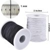Stretchy String for Bracelets, 4 Rolls 1 mm Sturdy Elastic String Elastic Cord for Jewelry Making, Necklaces, Beading (2 Black+ 2 White)-1