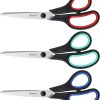 3-Pack 8" Heavy Duty Scissors with Ultra Sharp Blades and Comfort Grip Handles - For Office, Home, School, Sewing, and Crafts-0