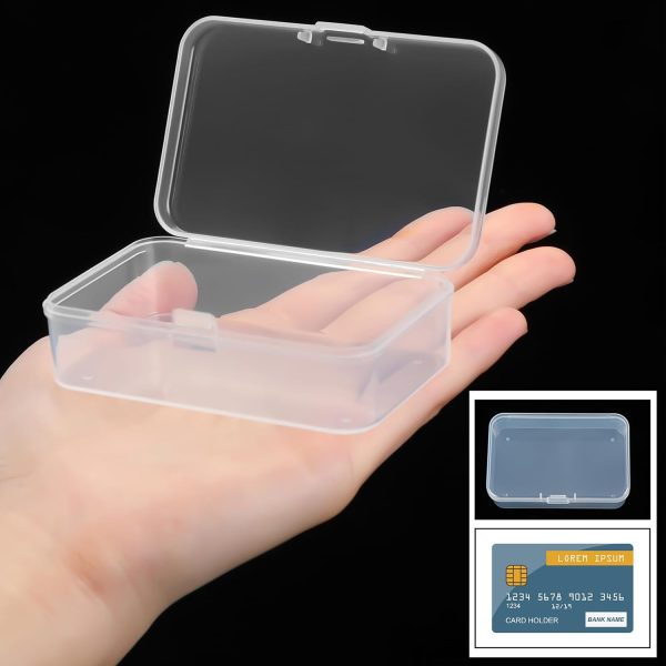 12 Pieces Small Clear Plastic Beads Storage Container and Organizer Transparent Boxes with Hinged Lid for Storage of Small Items, Jewelry, Diamonds, DIY Art Craft Accessory (3.35 x 2.17 x 1 Inch) small