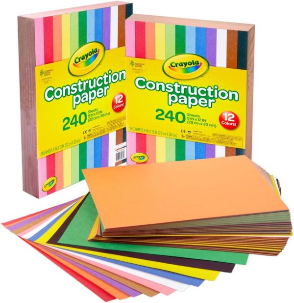 Crayola Construction Paper Bulk Pack (480 Sheets) – 10 Assorted Colors, 9x12, Classroom Arts & Crafts Supplies for Kids, Art Paper for School Projects-1
