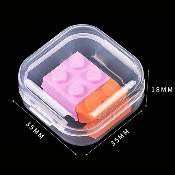 Plastic Beads Storage Containers - Mini Clear Square Box Empty Case with Lid for Earplugs, Pills, Jewelry, Hardware or Any Other Small Craft Gadgets (40 Pieces 1.37 x 1.37 x 0.7 Inches)-3