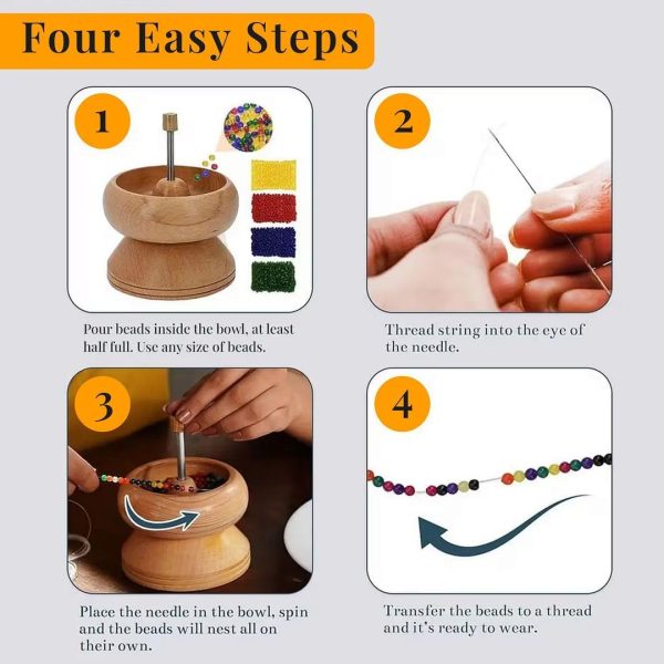Seed Bead Spinner for Jewelry Making Kit - Clay Bead Spinner with Big Eye Beading Needle & 3 Meter Wire - Necklace Bracelet Maker Wooden - Birthday Anniversary Decorations Christmas Gifts - Pinewood ford explorer