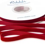 Ribbli Polyester Dark Red Velvet Ribbon,3/8 Inches Continuous10-Yard Spool,Christmas Ribbon for Gift Wrapping,Floral Bouquets, Home Decor-0