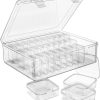 Bead Organizer Box, 30pcs Small Clear Plastic Storage Containers, Craft Storage Box Features Hinged Lid and Labels, Mini Boxes for Bracelets, Jewelry, Diamonds, Clay Beads, Screws, Seeds, Small Parts-0