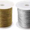 Pengxiaomei 218 Yards/656 Feet Metallic Cord 2 Pcs Spool Metallic Thread Colored Jewelry Thread Colored Craft Gold String Tinsel String Craft Making Cord for Gift Wrapping(0.5mm) 2-pack summit mosquito dunks
