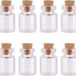 Glass Cork Bottles 20pcs Clear Glass Empty Wishing Bottle Jewelry Bead Containers for DIY Crafts Wedding Gifts Party Favors,2.2x1.5cm-0